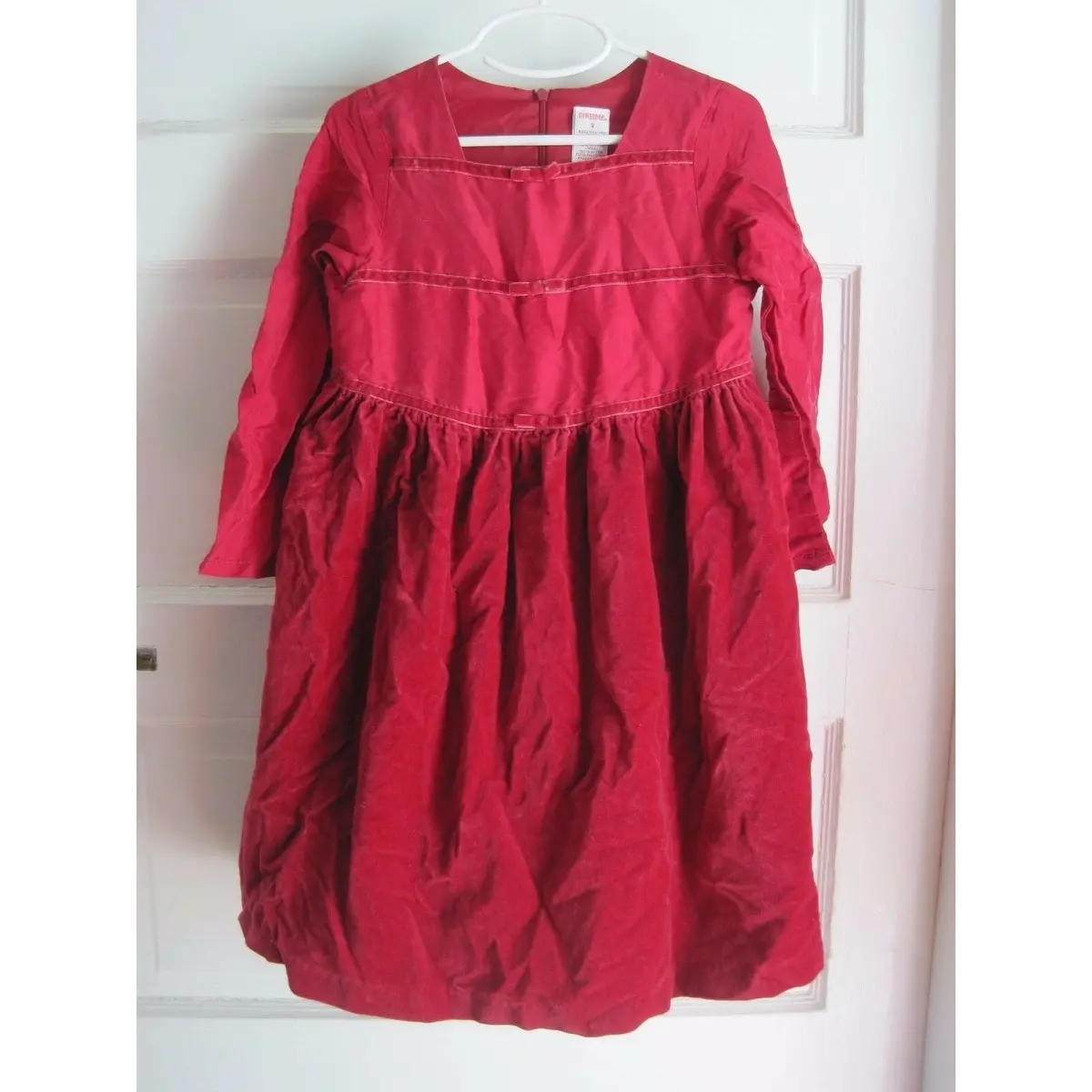Gymboree 100% Silk Velvet Ribbon Tulle Flounce Party Holiday Dress Girls 6 2002 1