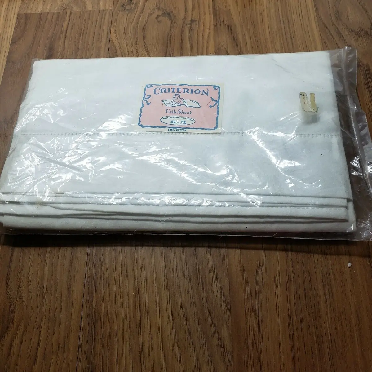 Vintage Mid Century 1950S Criterion White Cotton Linen Muslin Crib Sheet Baby 1