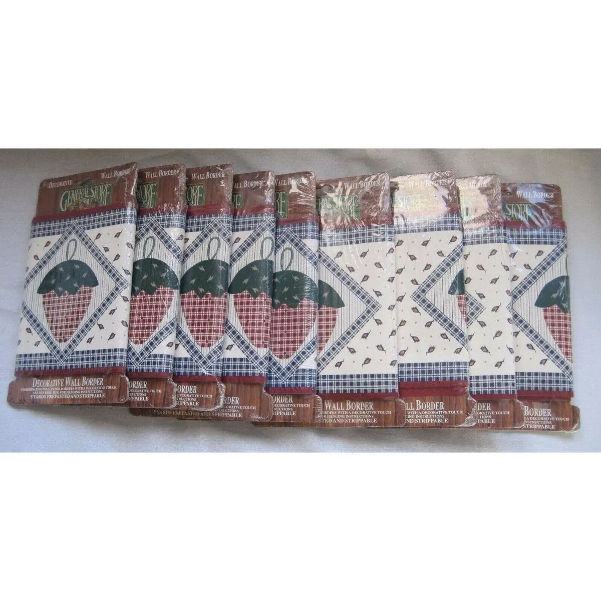 Lot Of 9 General Store Fruit Salad Strawberry Prepasted Wallpaper Border New Usa 1