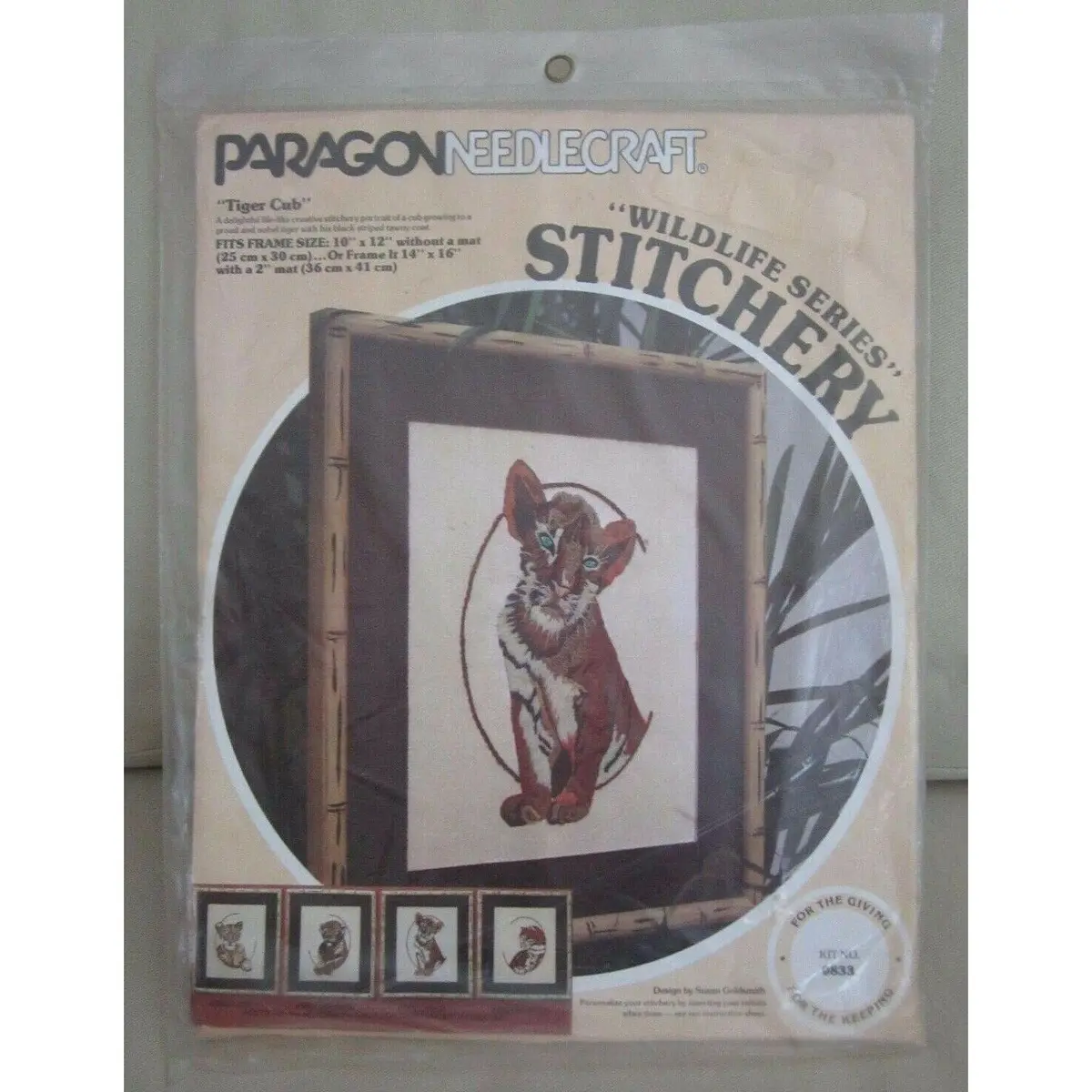Vintage Paragon Needlecraft Wildlife Series Cross Stitch Kit Tiger Cub 0833 Nos 1