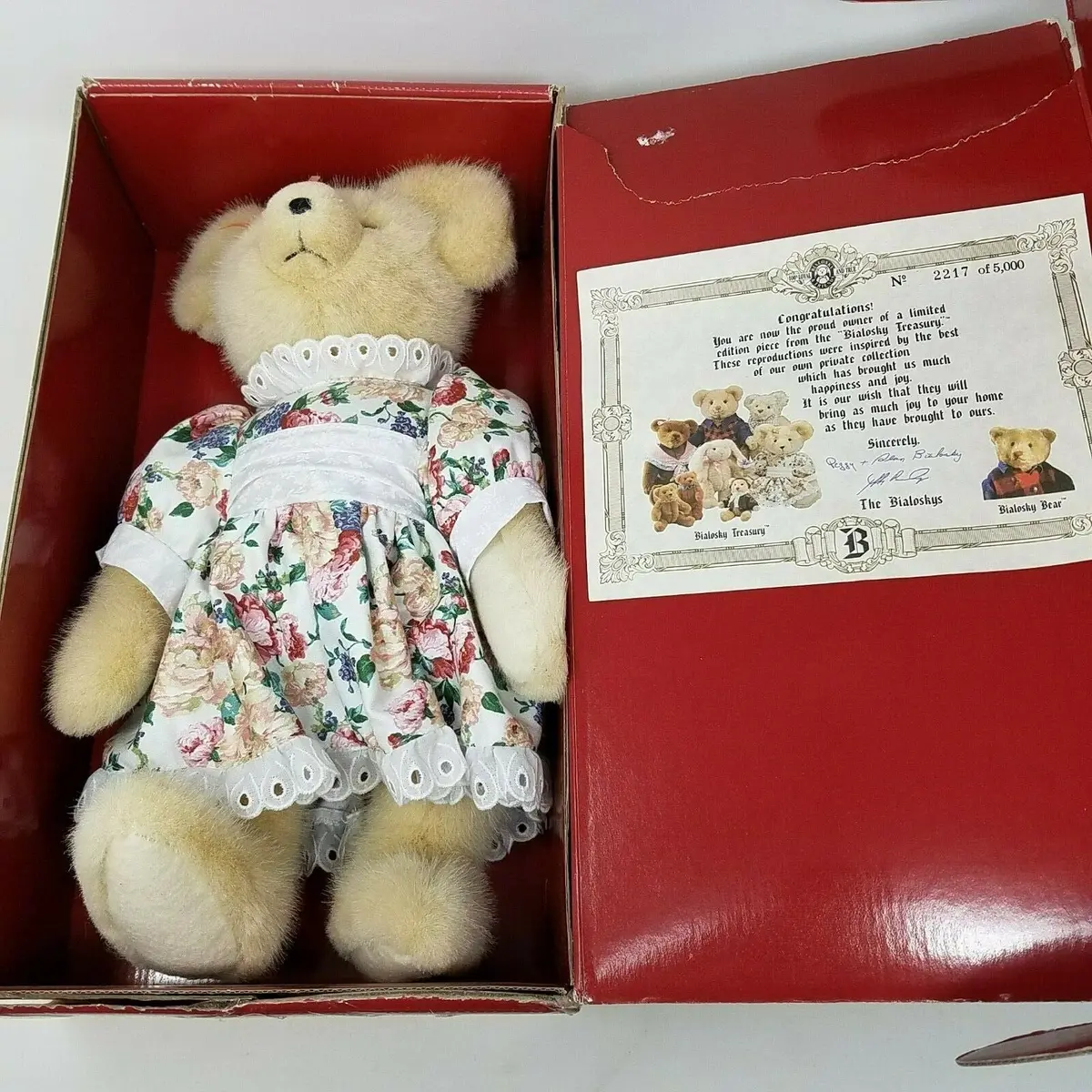 Bialosky Treasury Rosepetal Limited Edition Vintage Teddy Bear Stuffed Plush Toy 1