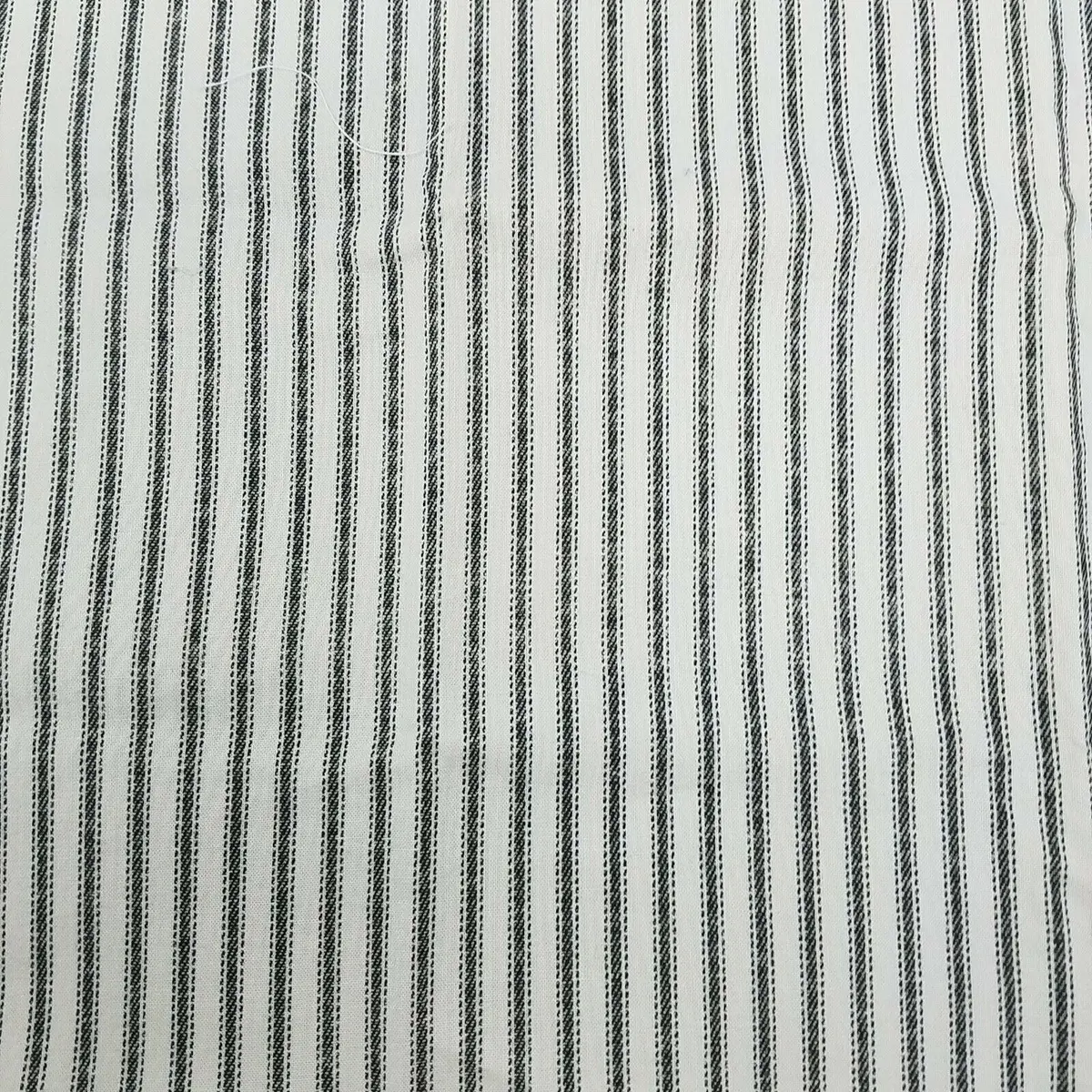Screenprinted Striped Cotton Fabric Vintage 1/2 Yards Black & White Pinstripes 1