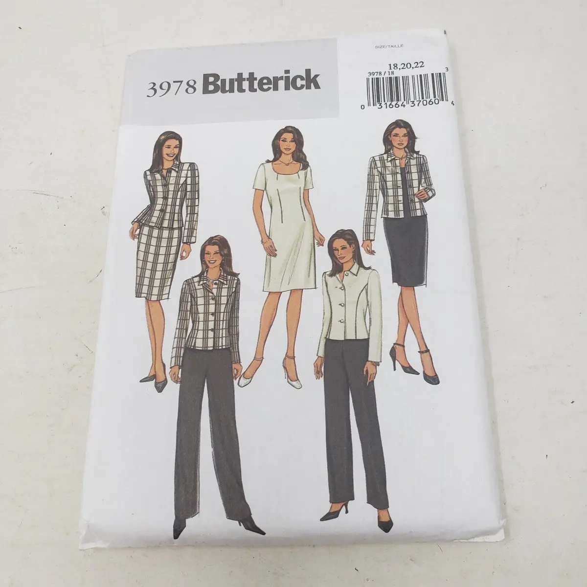 Butterick 3978 Jacket Skirt Pants Dress Suit Sewing Patterns Womens Sz 18-20-22 1