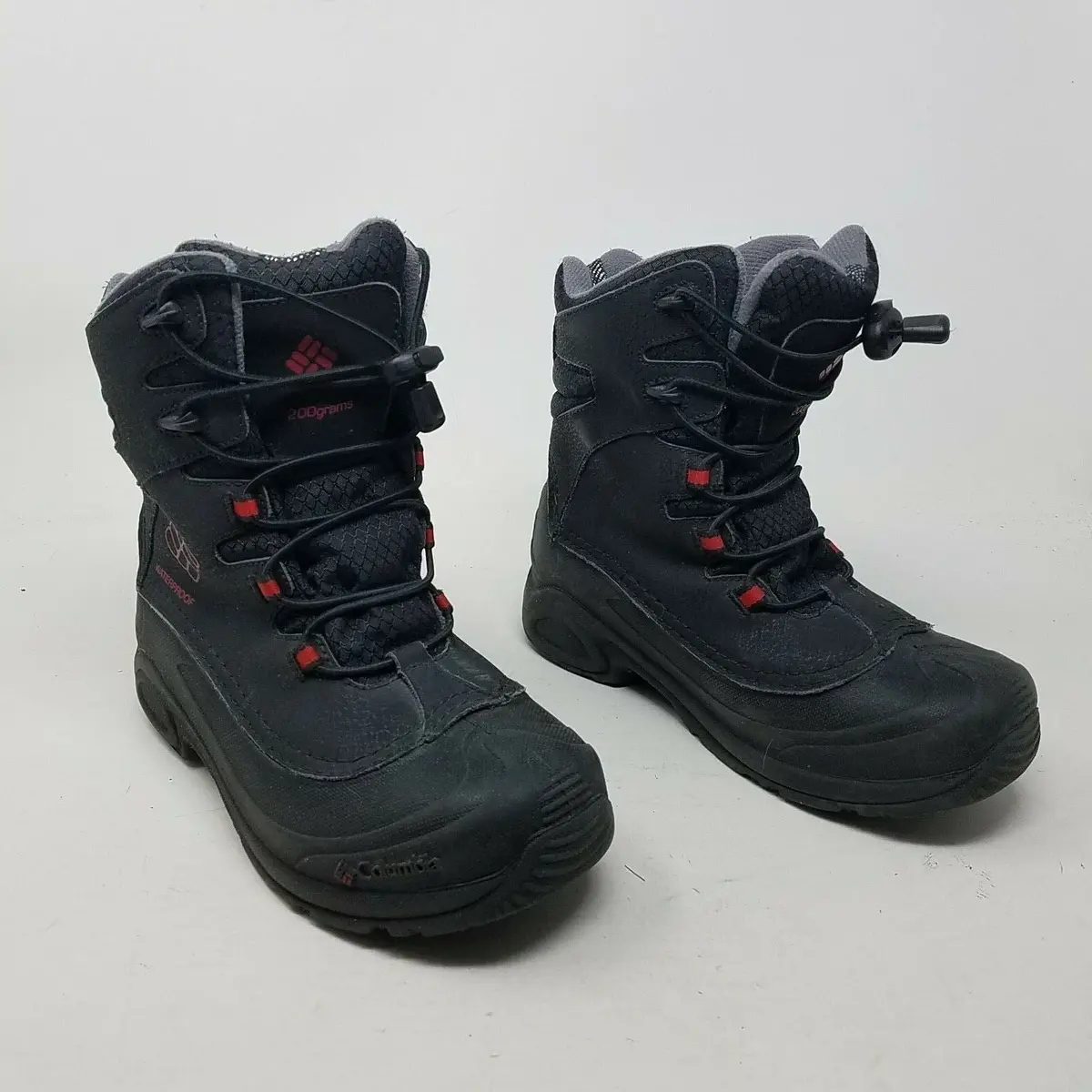 Columbia Waterproof 200 Grams Black Winter Snow Boots Kids 4 Omni-Heat Insulated 1