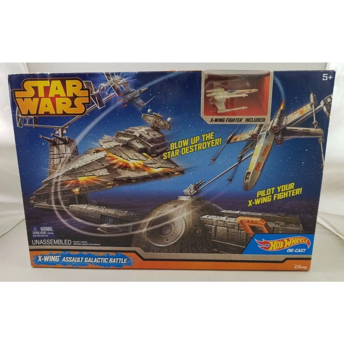 Star Wars Hot Wheels X-Wing Fighter Assault Galactic Battle Die-Cast Disney Set 1