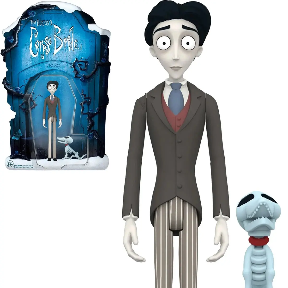 Super7 Reaction Figures - Corpse Bride - Victor Van Dort And Scraps Action Figures (82102) Last One! 1