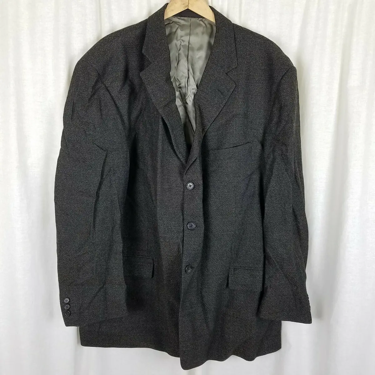 Vintage Talia Uomo 3 Button Wool Sportcoat Jacket Blazer Mens 50R Stuart Shaines 1