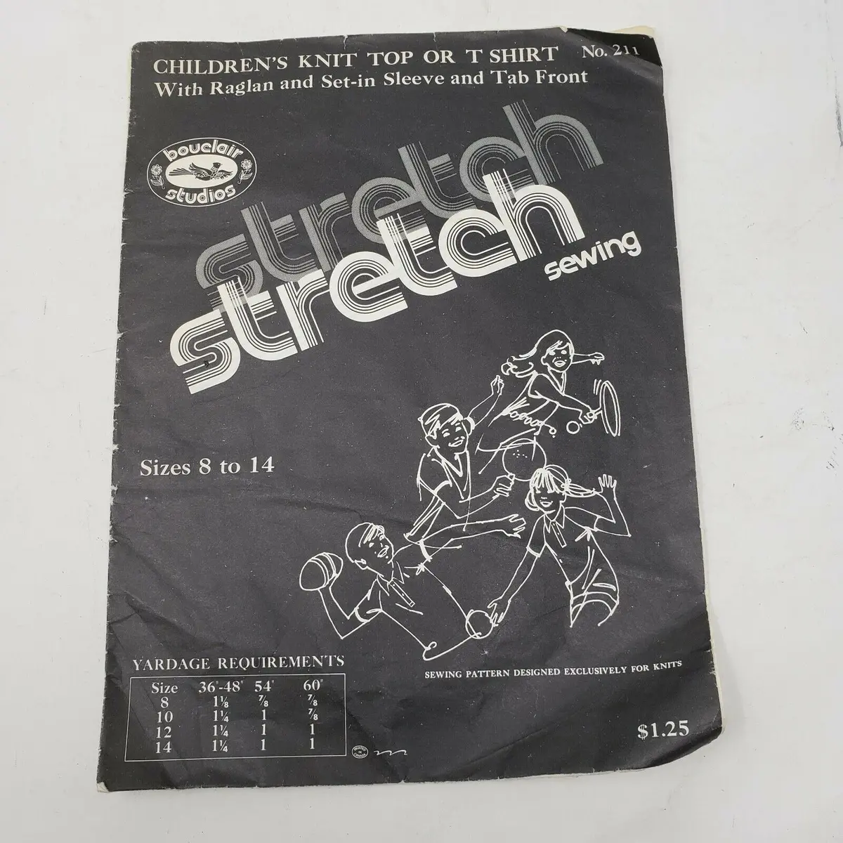 Bouclair Studios Stretch Sewing Pattern For Knits Children's Top Tshirt Vintage 1