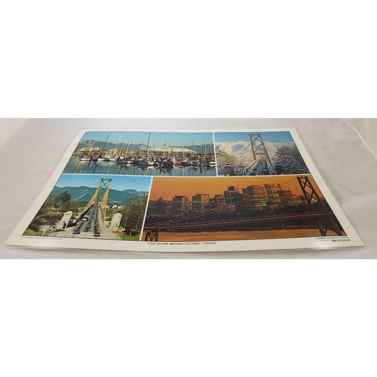 Vintage 70S Scenic Laminated Photos Placemat Travel Souvenir Vancouver Bc Canada 1