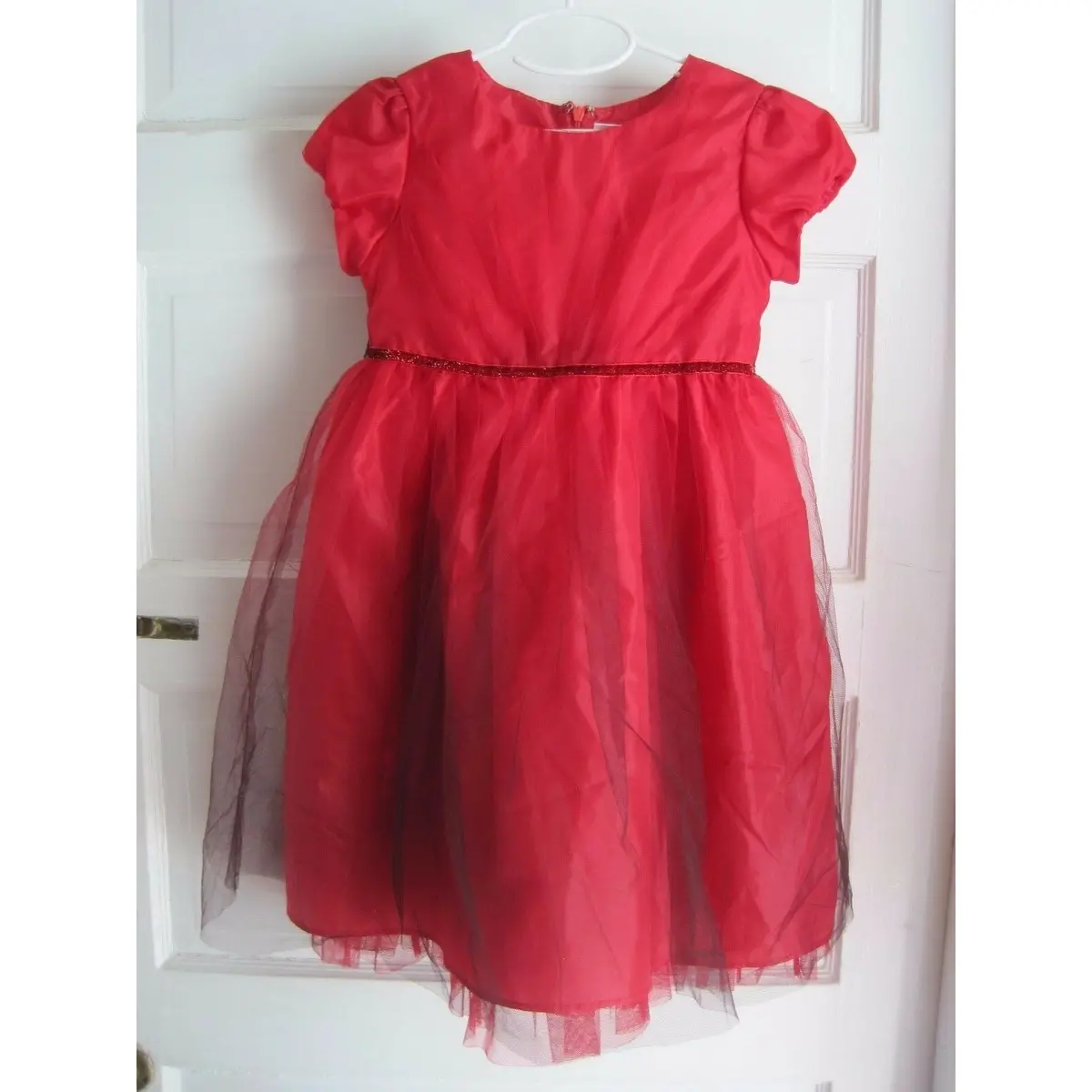 Sweetheartrose Satin Tulle Overlay Holiday Party Christmas Formal Dress Girls 6X 1