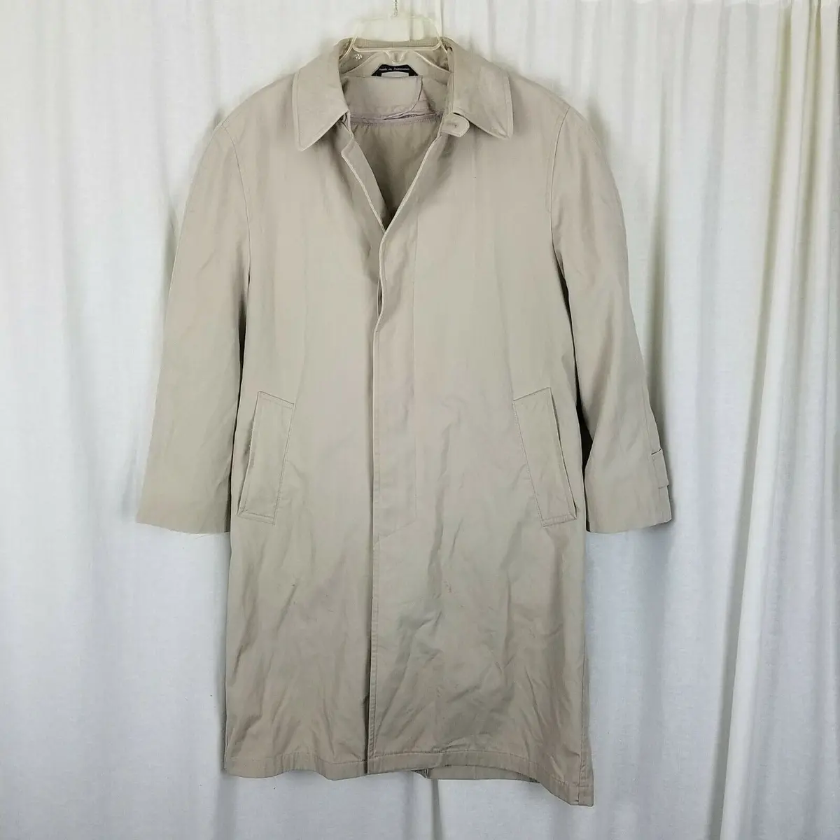 Oleg Cassini Insulated Placket Front Trench Coat Mens 34 Xshort Removable Liner 1