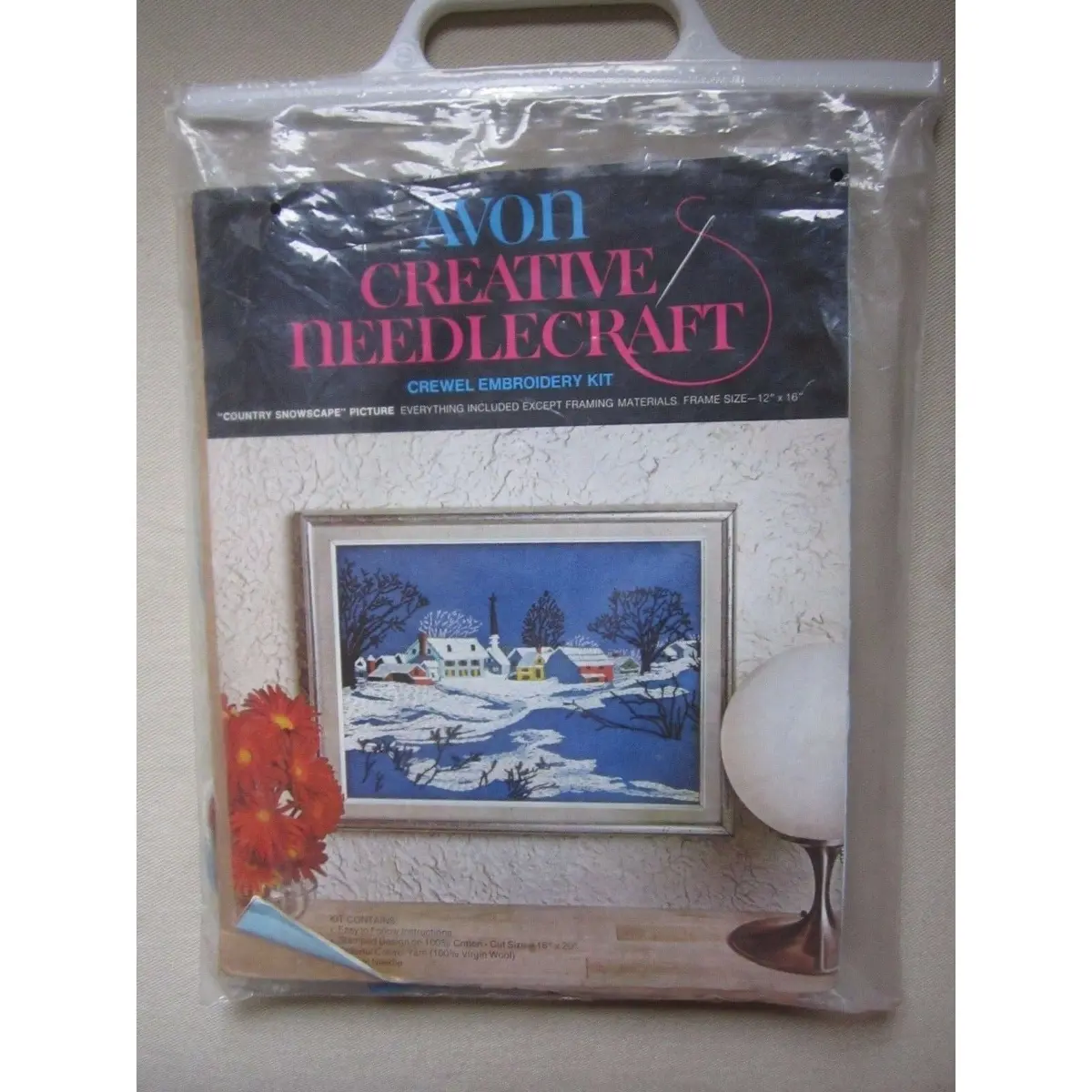 Avon Crewel Creative Needlecraft Embroidery Kit Country Snowscape Needlepoint 1