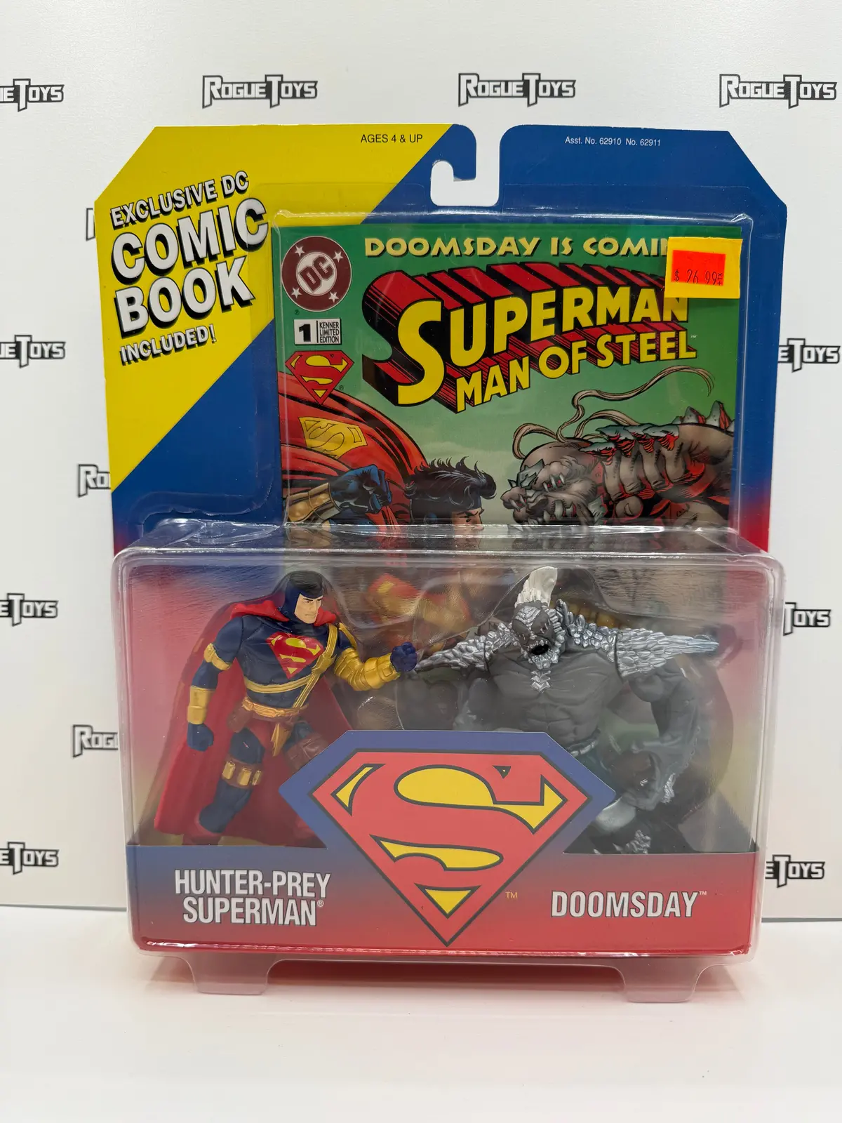 Kenner Dc Superman Hunter-Prey Superman & Doomsday W/ Comic Book 1