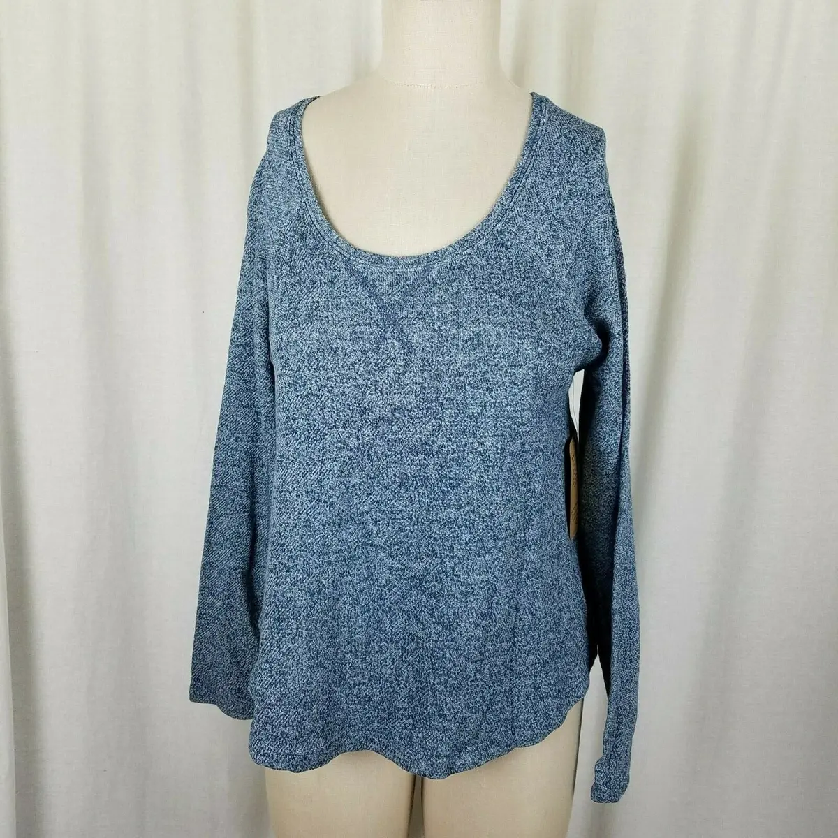 Threads 4 Thought Jersey Knit Sweatshirt Top Mottled Heathered Blue Womens S Nwt 1