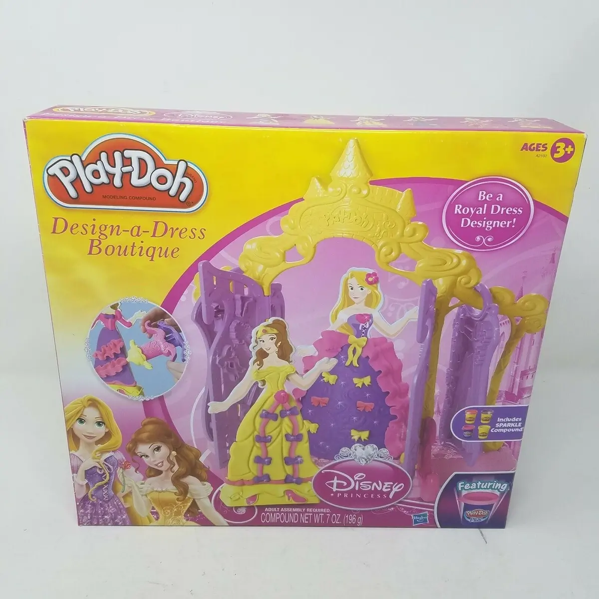 Play-Doh Disney Princesses Design-A-Dress Boutique Royal Dresses Belle Rapunzel 1