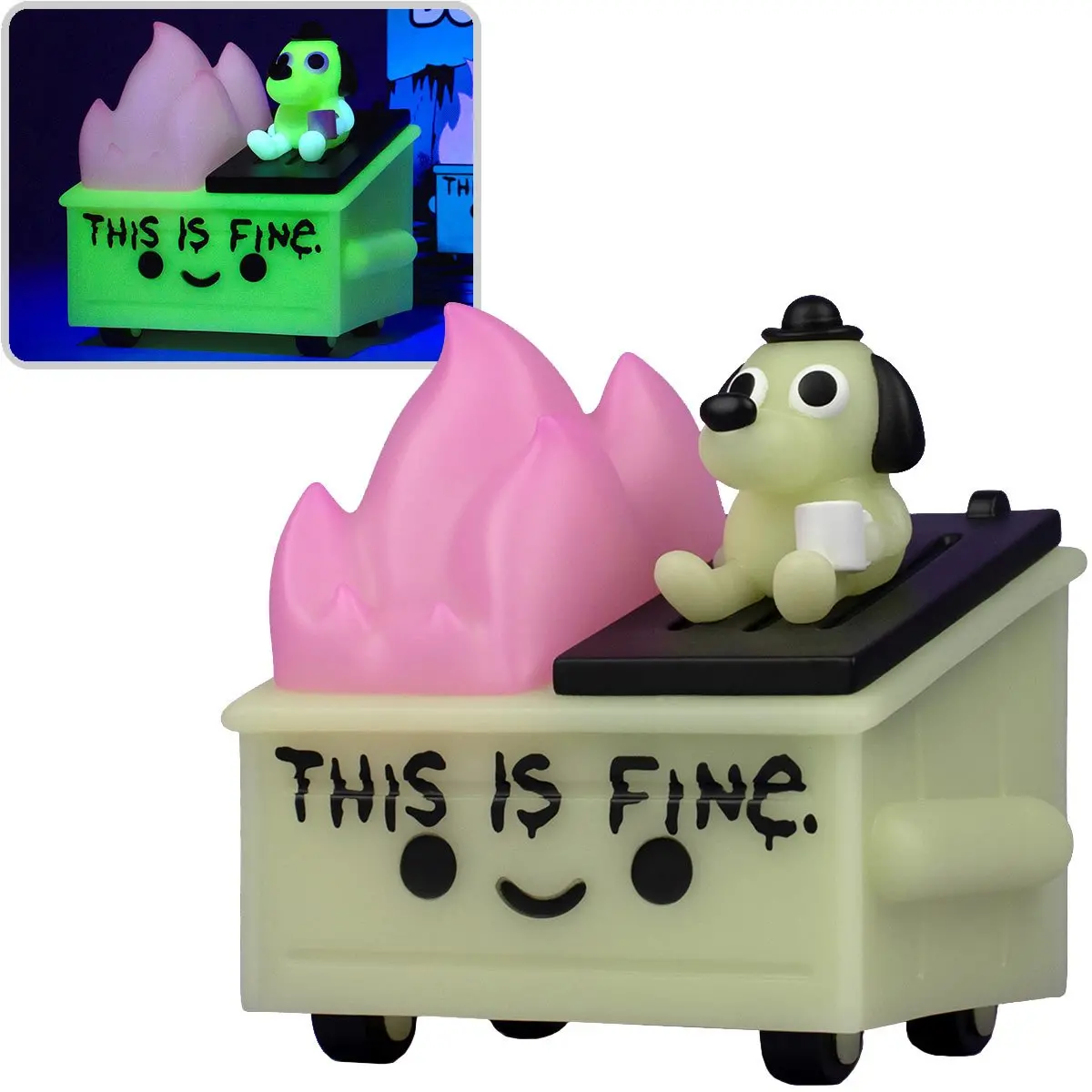 100% Soft - Dumpster Fire (Glow In The Dark Edition) Vinyl Figure (Df-066 / 91057) Last One! 1