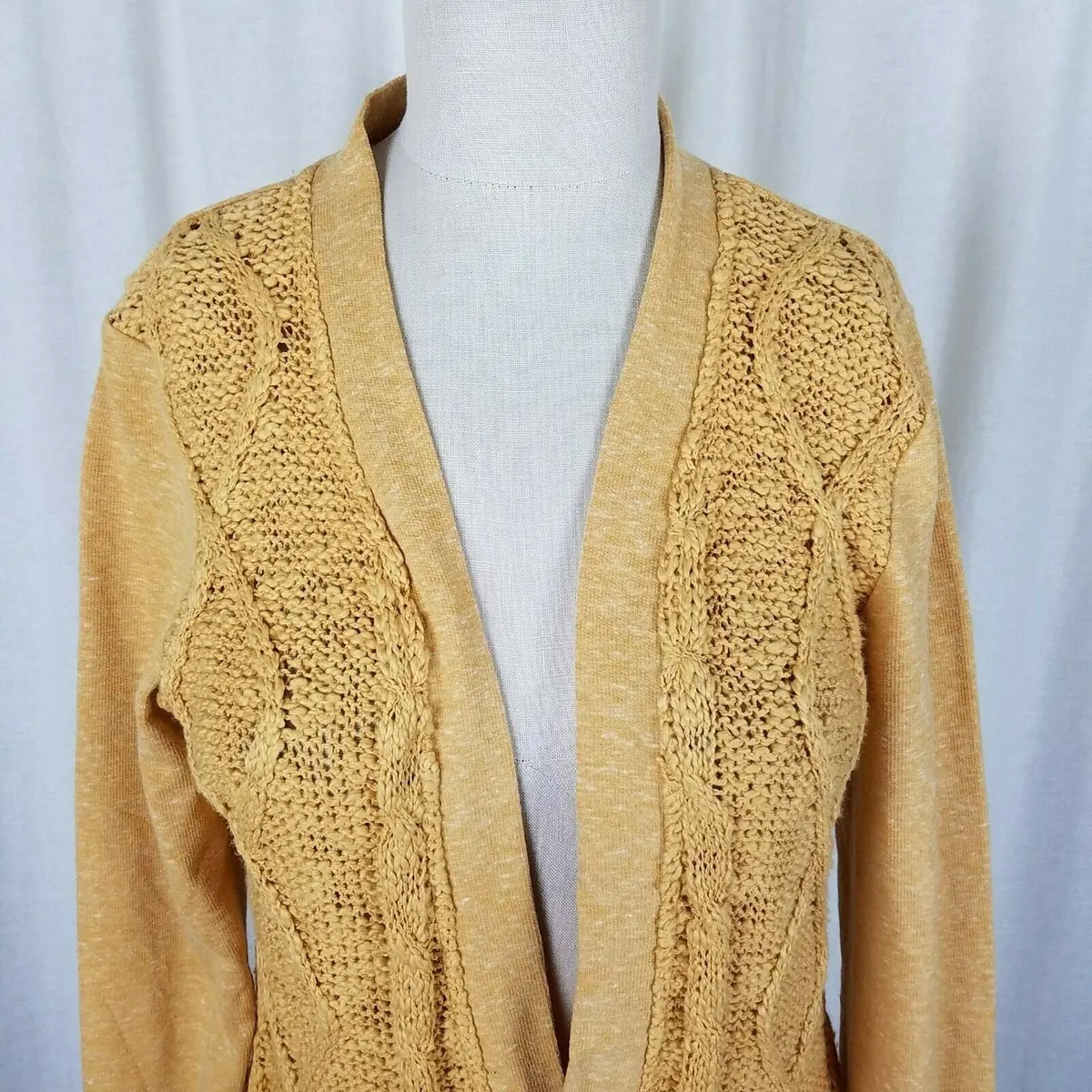 Evy's Tree The Chloe Curry Knit Long Sweater Cardigan Coat Womens L Coatigan 2