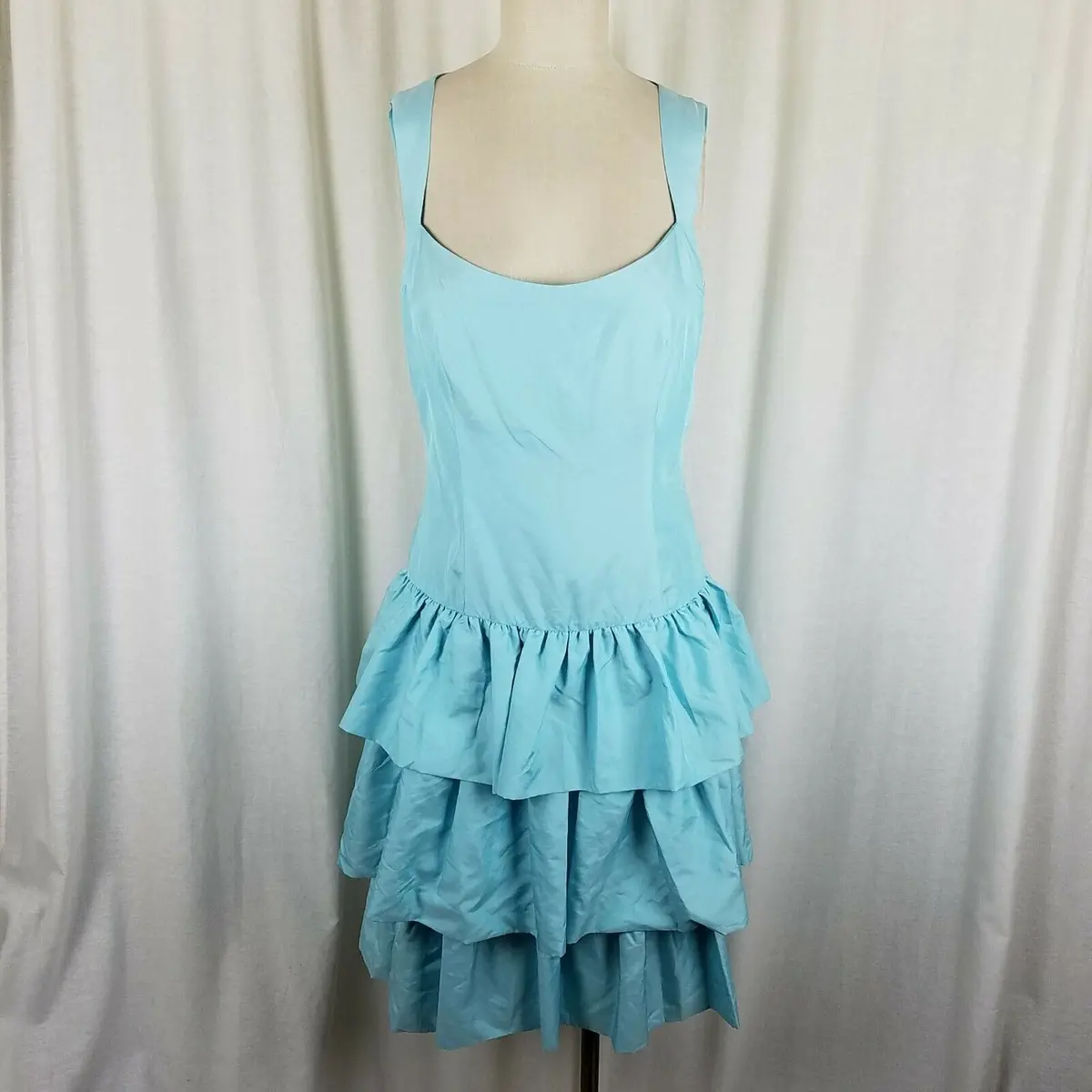 Isaac Mizrahi For Target Blue Tiered Scoop Neck Sleeveless Party Dress Womens 10 1