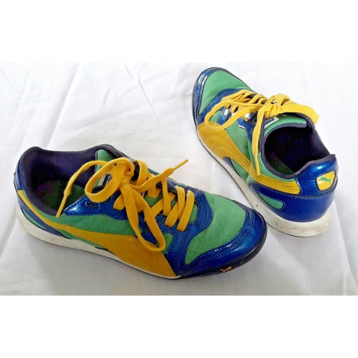 Puma Cross Trainers Sneakers Shoes Art No. 348450 08 Womens Size 7.5 Blue Yellow 1