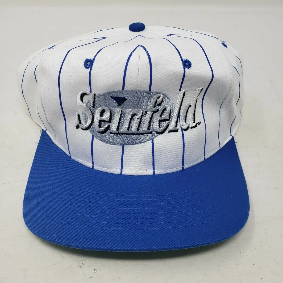Vintage Seinfeld Snapback Hat Cap Pinstripe Adjustable 90'S Wool Snapback Mens 1