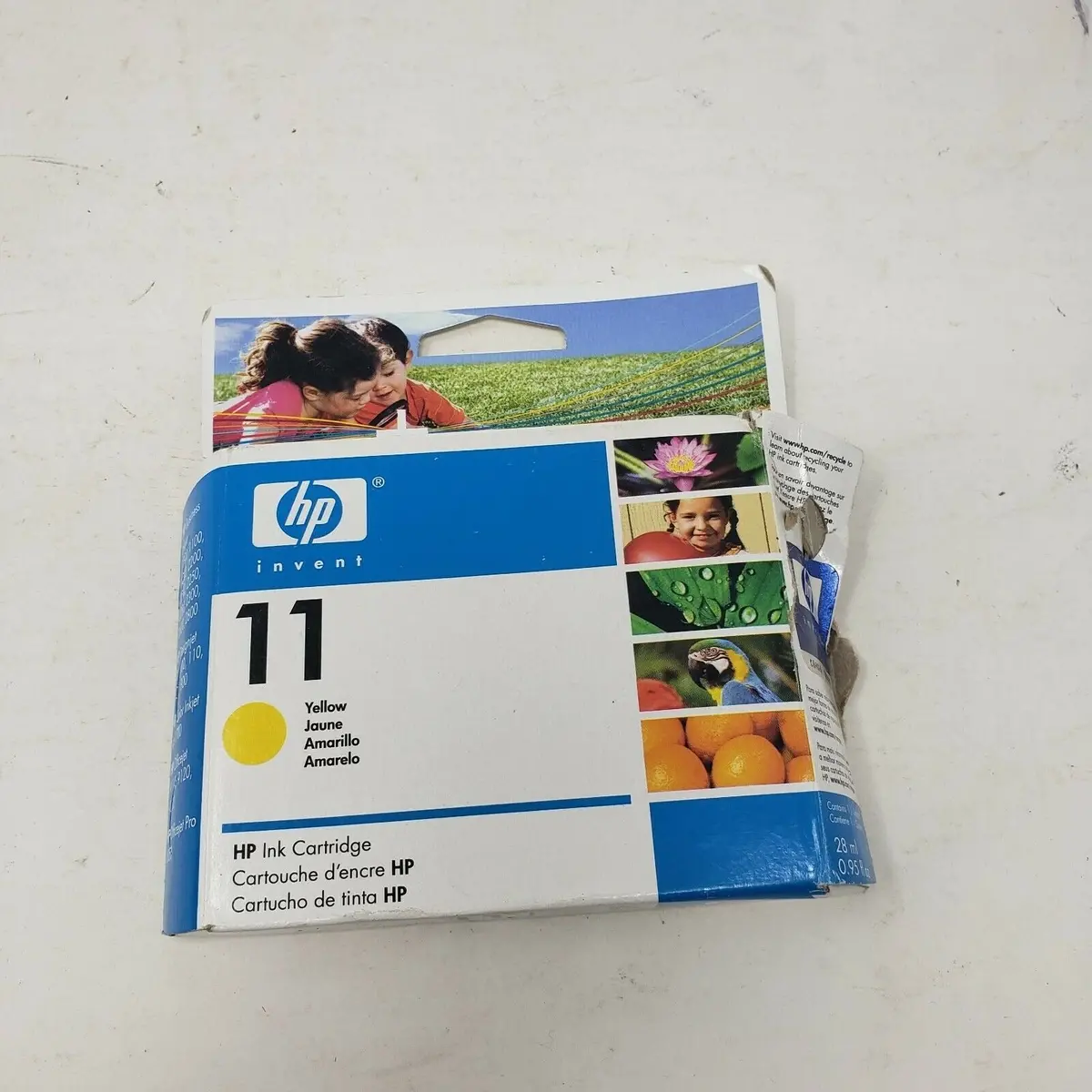 Hp 11 C4838a Yellow Ink Cartridge New Open Box Genuine Original Expired 1
