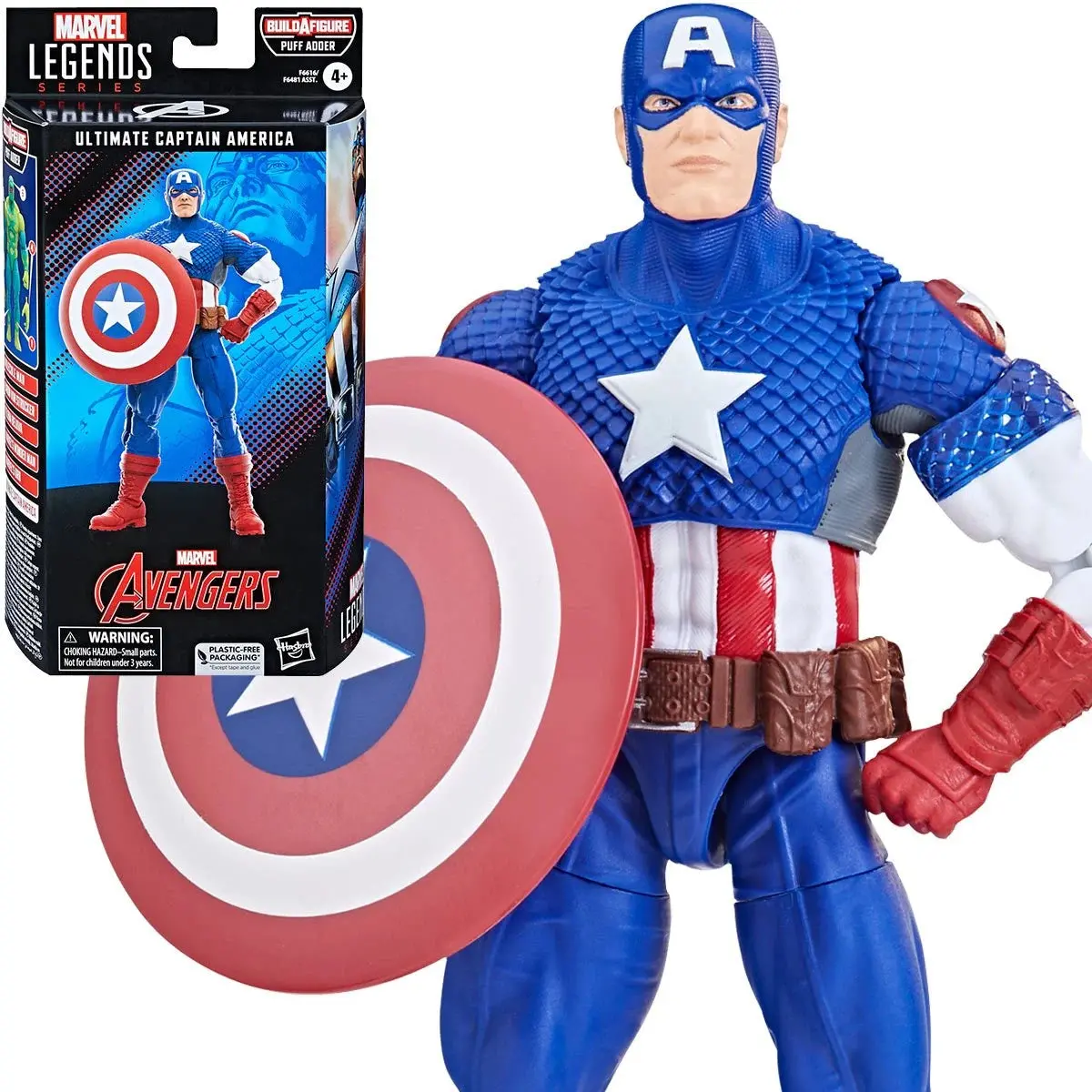 Marvel Legends Series - Avengers (Puff Adder Baf) Ultimate Captain America Action Figure (F6616) Last One! 1