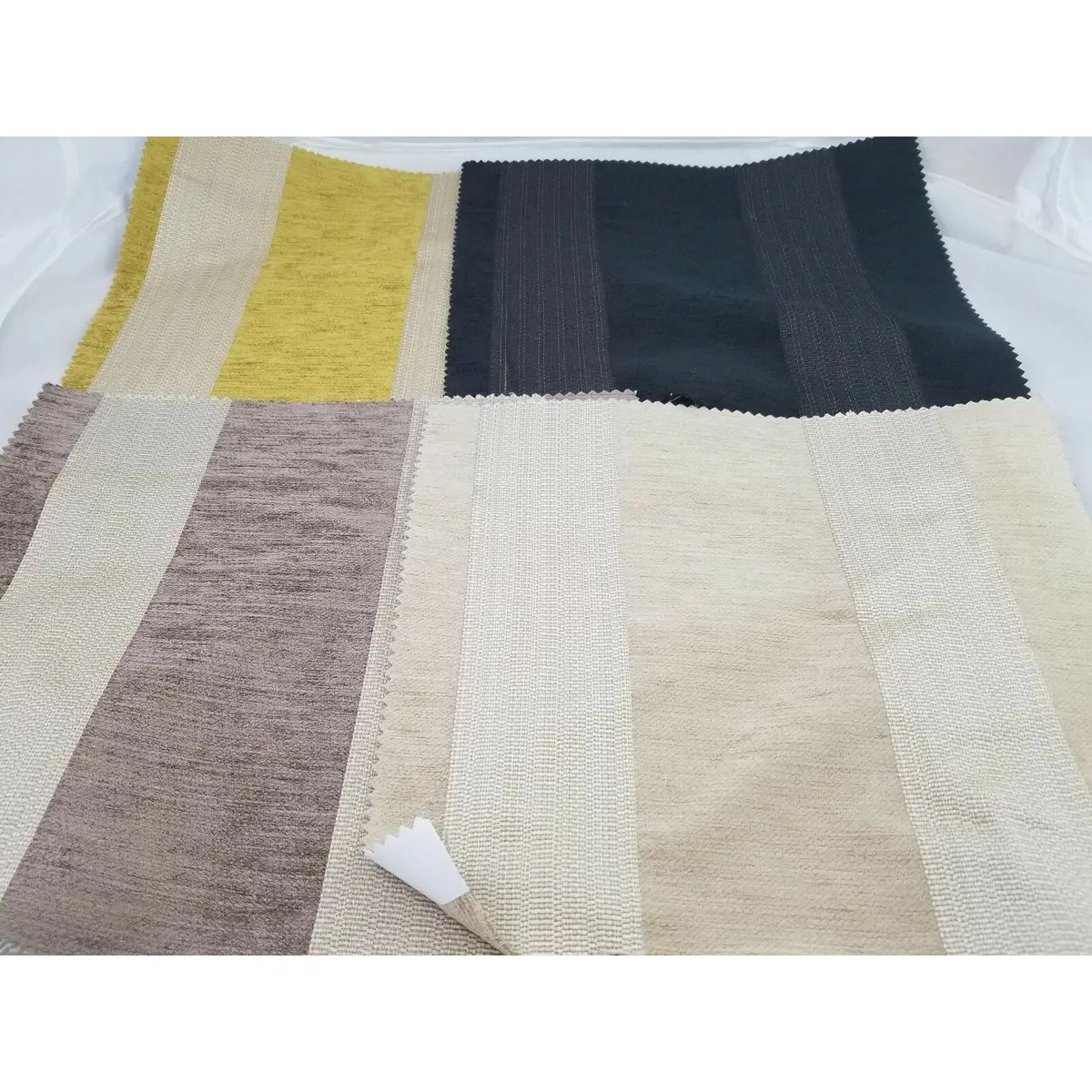 Lot Bernini Striped Brocade Woven Velvet Furniture Fabric Samples Lot 4 Pieces 1