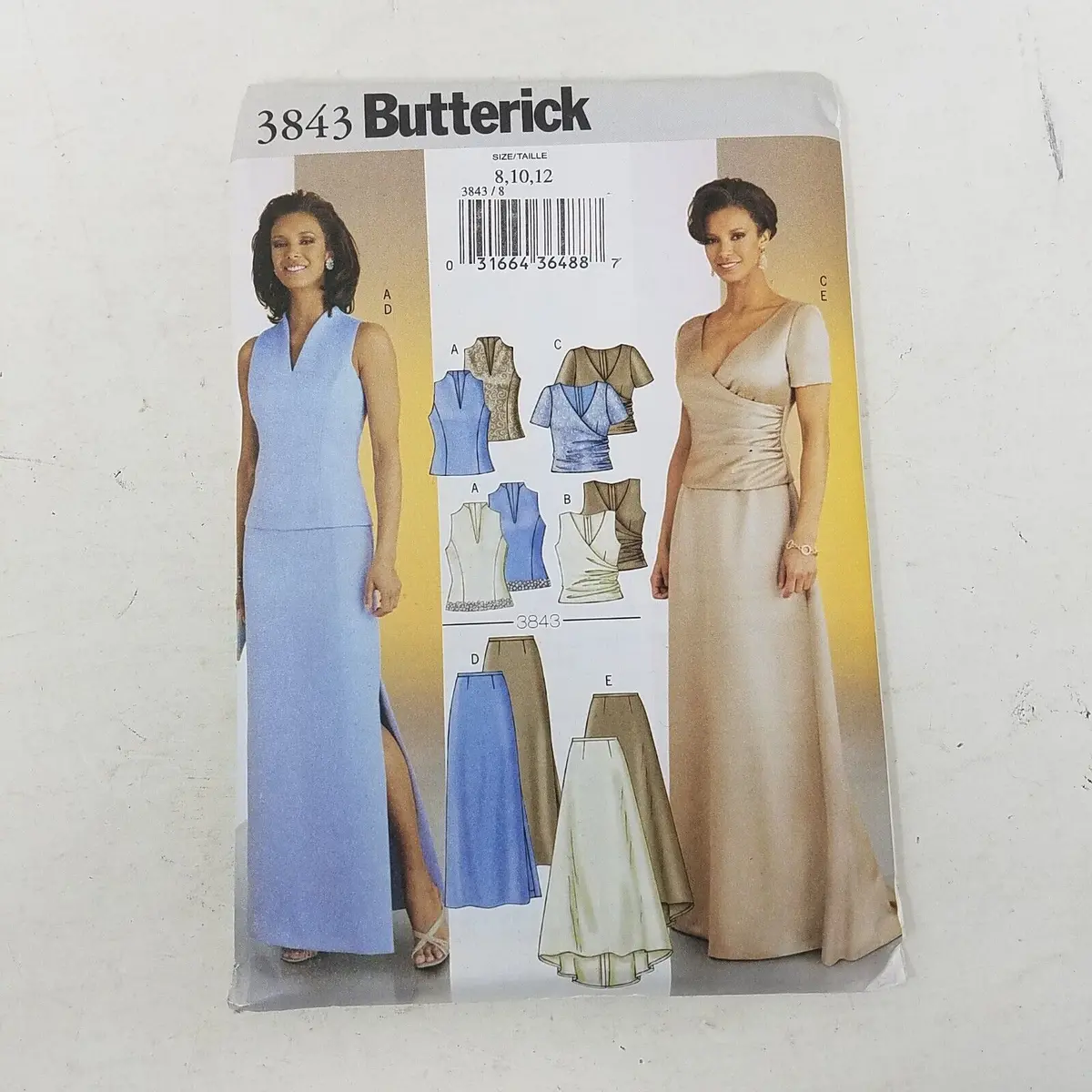 Butterick Sewing Pattern 3843 Women Sizes 8-10-12 Maxi Skirt Suit Top Dress 1
