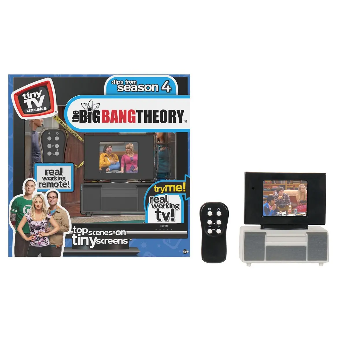 Basic Fun Tiny Tv Classics W/Working Remote Control - The Big Bang Theory: Clips From Season 4 06953 Low Stock 1
