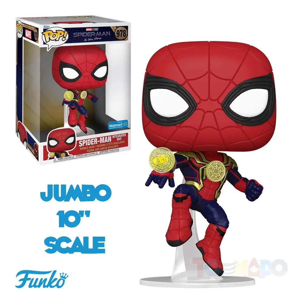 Funko Pop! Marvel - Spider-Man: No Way Home - Integrated Suit Jumbo 10-Inch Exclusive Vinyl Figure (60850) Low Stock 1