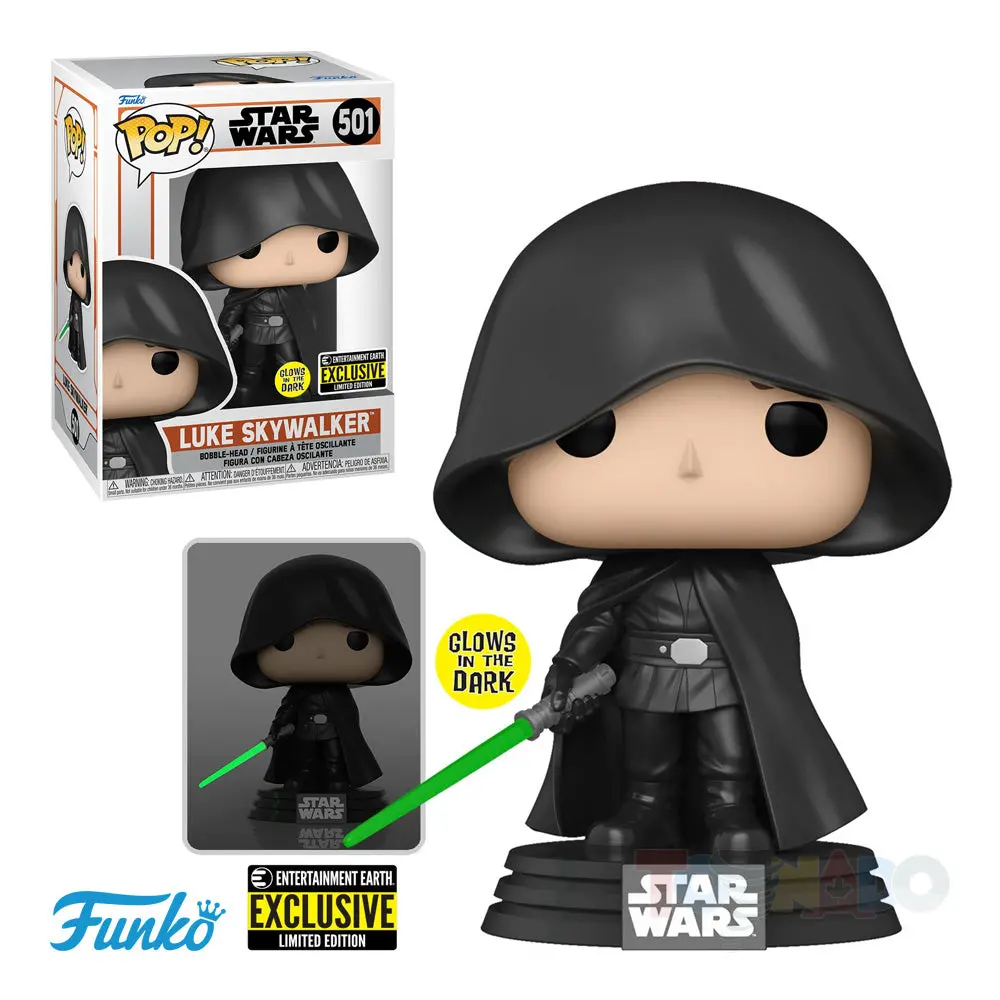 Funko Pop! Star Wars #501 The Mandalorian: Luke (Glow-In-The-Dark) Vinyl Figure (61011) Ee Exclusive 1