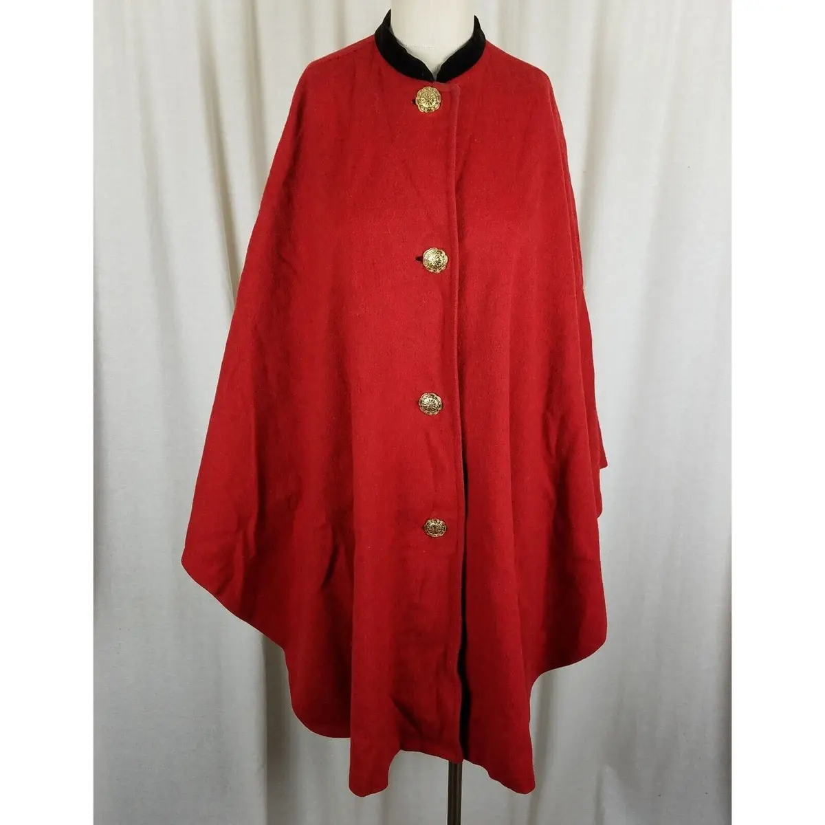 Vintage 70S Original Lanz Salzburg Wool Long Shawl Poncho Cape Coat Womens 95 1