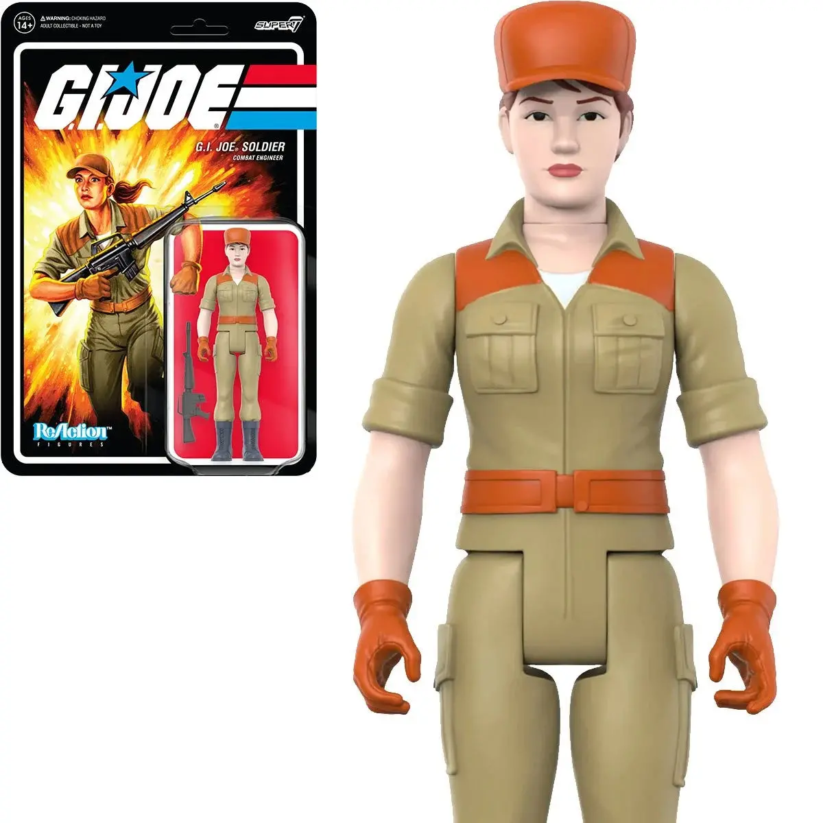 Super7 Reaction Figures - G.I. Joe Soldier Combat Engineer (Ponytail - Pink) Action Figure (82015) Low Stock 1