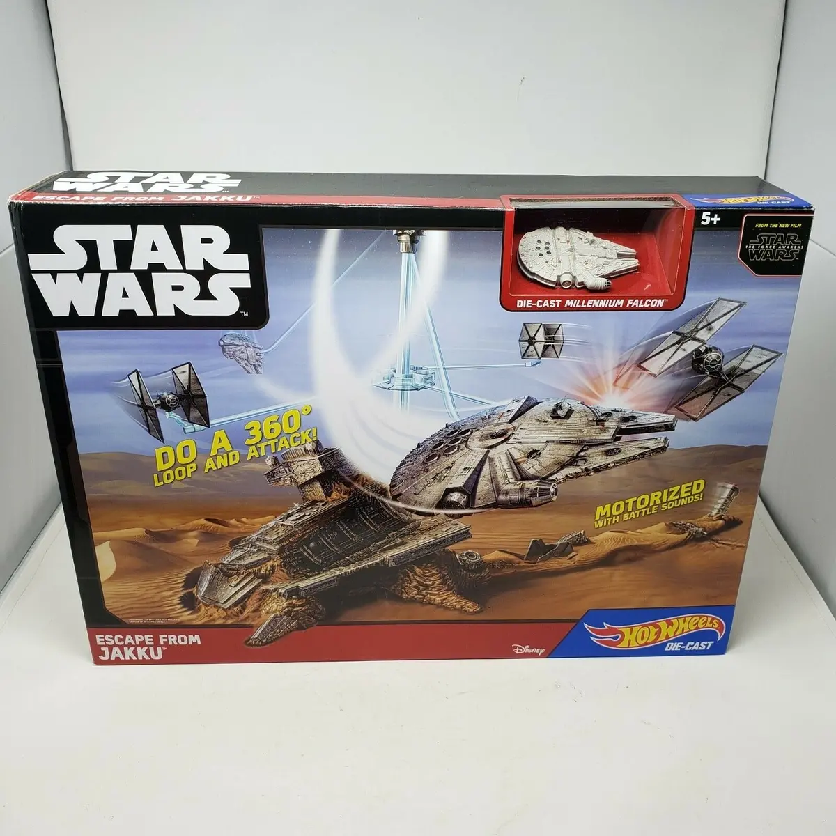 Hot Wheels Star Wars Escape From Jakku Raceway Car Tracks Set Millennium Falcon 1
