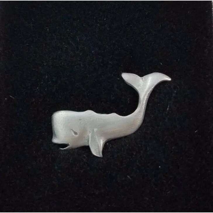 White Sperm Killer Whale Pewter Tie Bar Tack Clip Pin Clasp With Chain Jewelry 1