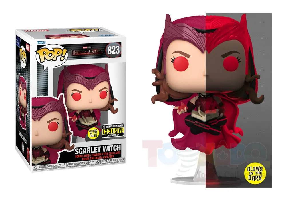 Funko Pop! Marvel #823Ee Wandavision: Scarlet Witch (Glows-In-The-Dark) Ee Exclusive Vinyl Figure 62345 1