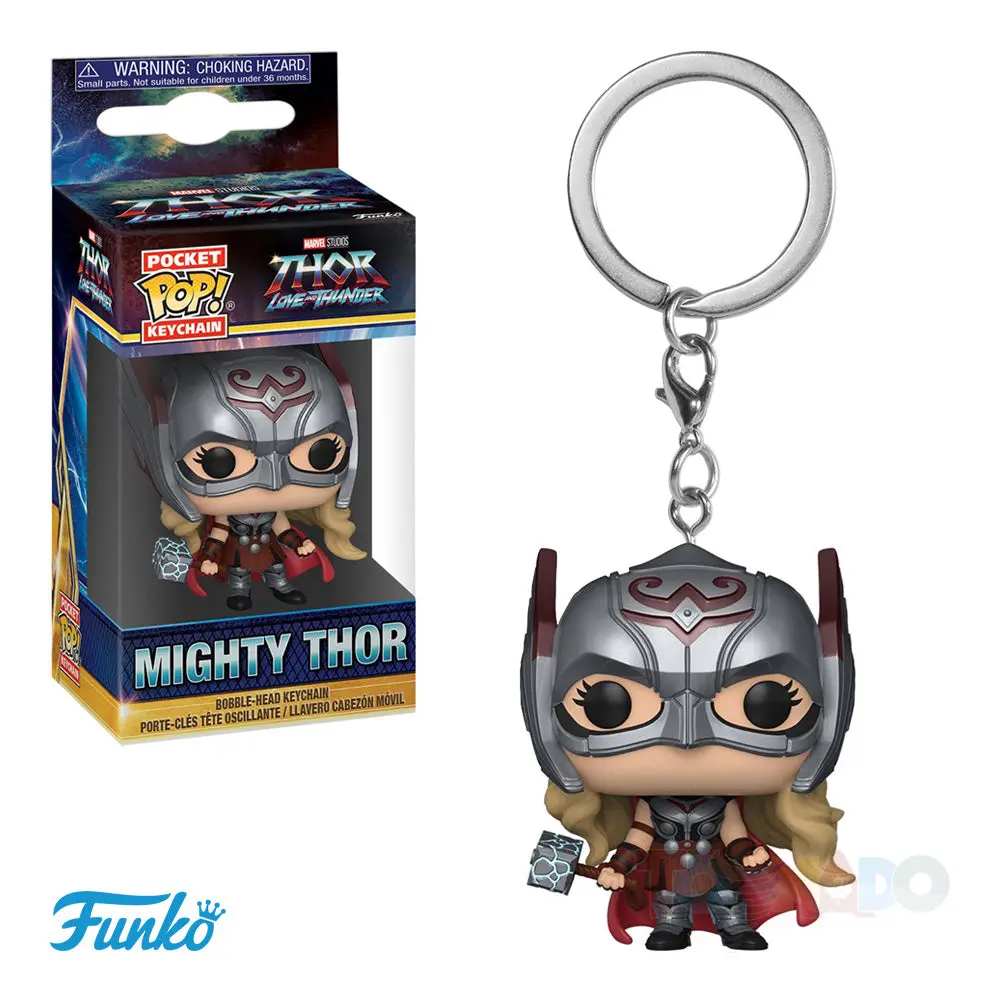 Funko Pocket Pop! Keychain - Marvel - Thor: Love And Thunder - Mighty Thor Bobblehead Figure (62417) Low Stock 1