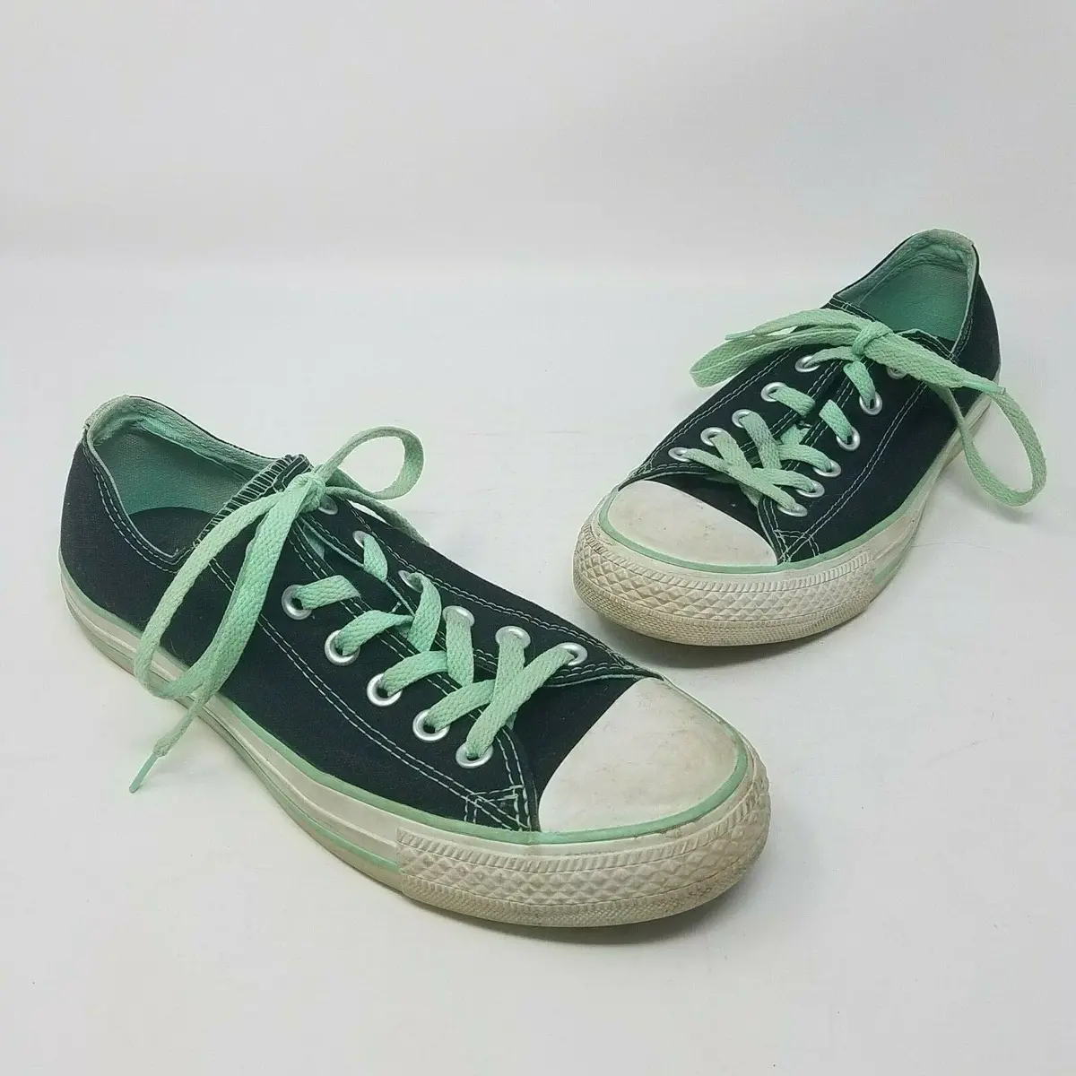 Converse All Star Ox Navy Blue Mint Green Lo Top Fashion Sneakers Shoes Womens 9 1