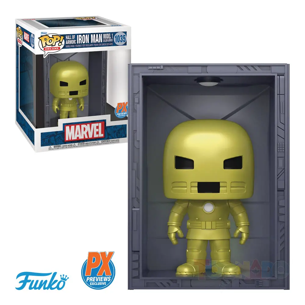 Funko Pop! Deluxe #1035 - Hall Of Armor - Iron Man Model 1 (Golden Armor) Px Vinyl Figure (63739) Low Stock 1