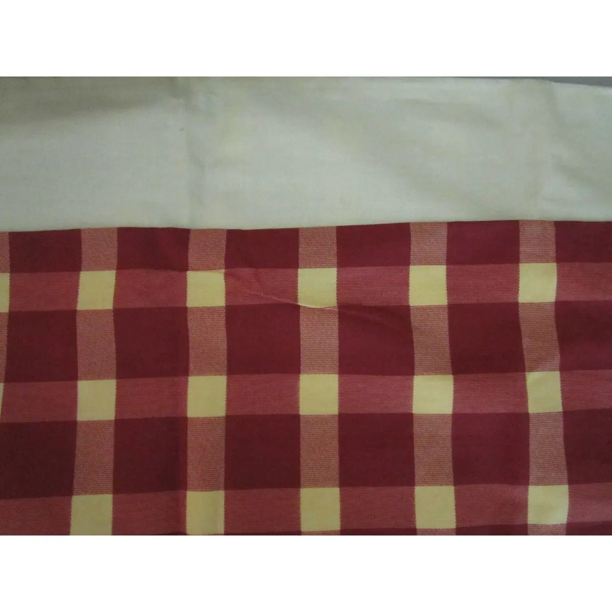 Rust Yellow Cotton Plaid Checked Solid Yellow Backed Fabric Craft Project 69X54 1