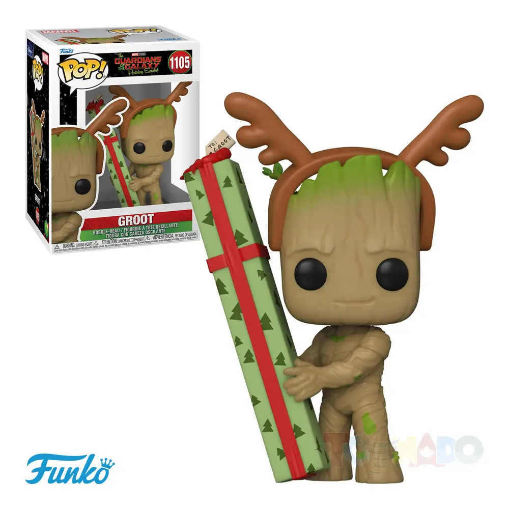 Funko Pop! Marvel #1105 - The Guardians Of The Galaxy Holiday Special - Groot Vinyl Figure (64332) Low Stock 1