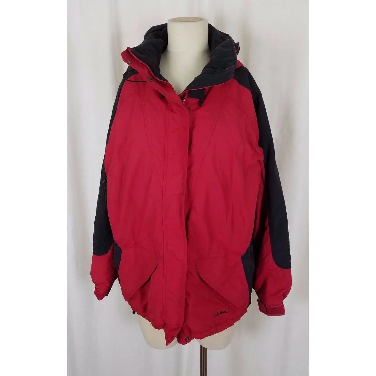 Ll Bean Womens M Hooded Winter Snow Ski Snowboard Parka Jacket Red Thinsulate 1