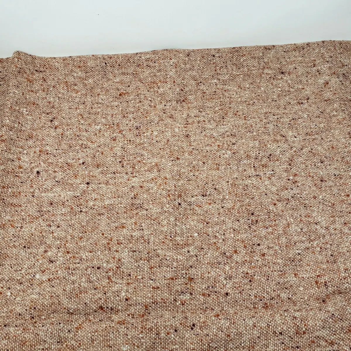Vintage Wool Tweed Fabric Woven 1 Yard Tan Brown Weighted Winter Woven Material 1