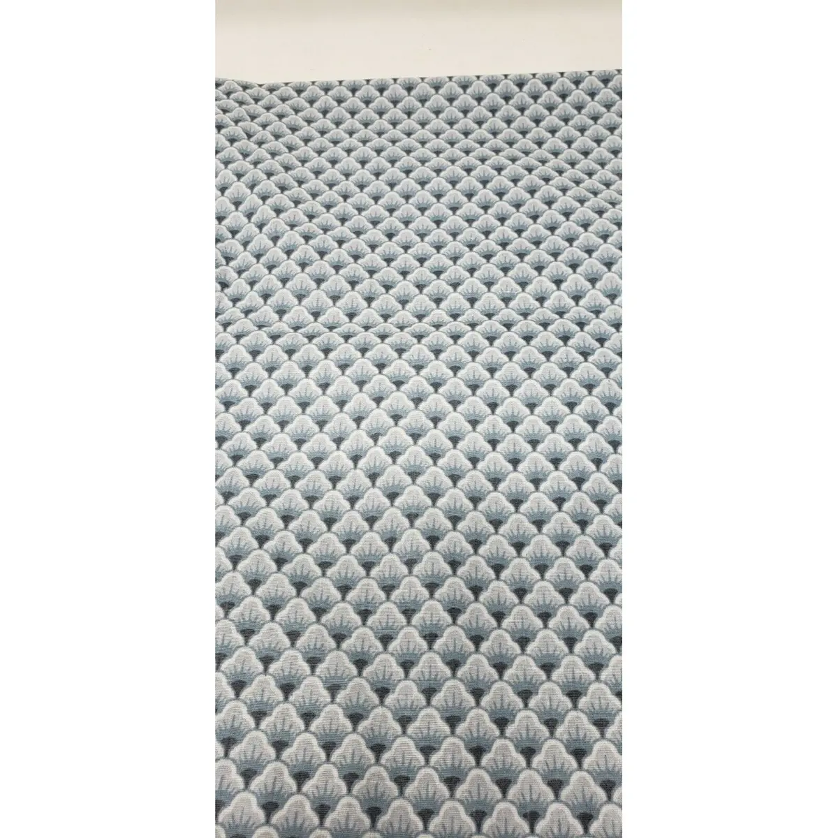 Chetley Originals Screenprinted Fan Print Fabric 6+ Yards Gray & Blue Material 1