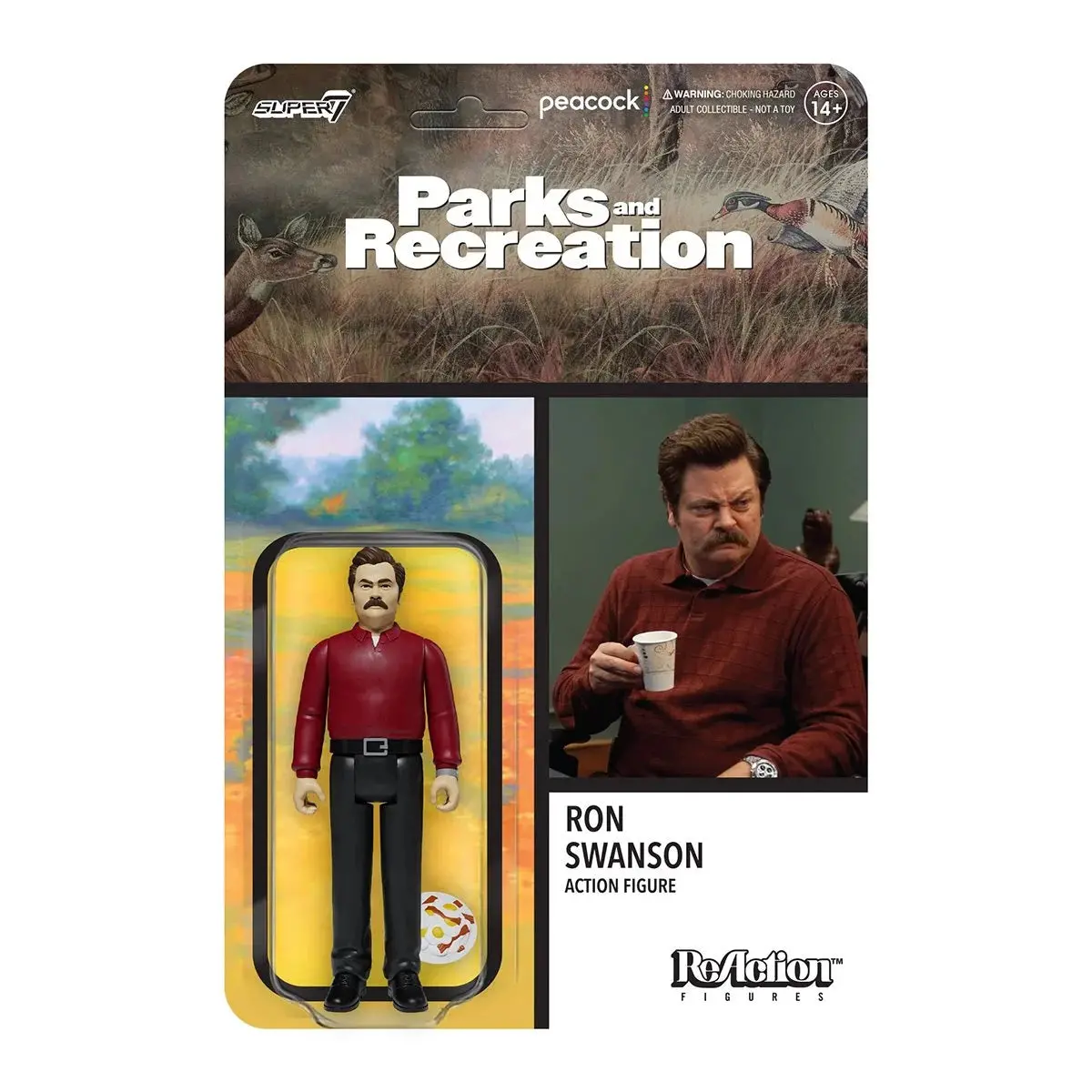 Super7 Reaction Figures - Parks And Recreation - Ron Swanson Action Figure (81983) Last One! 2