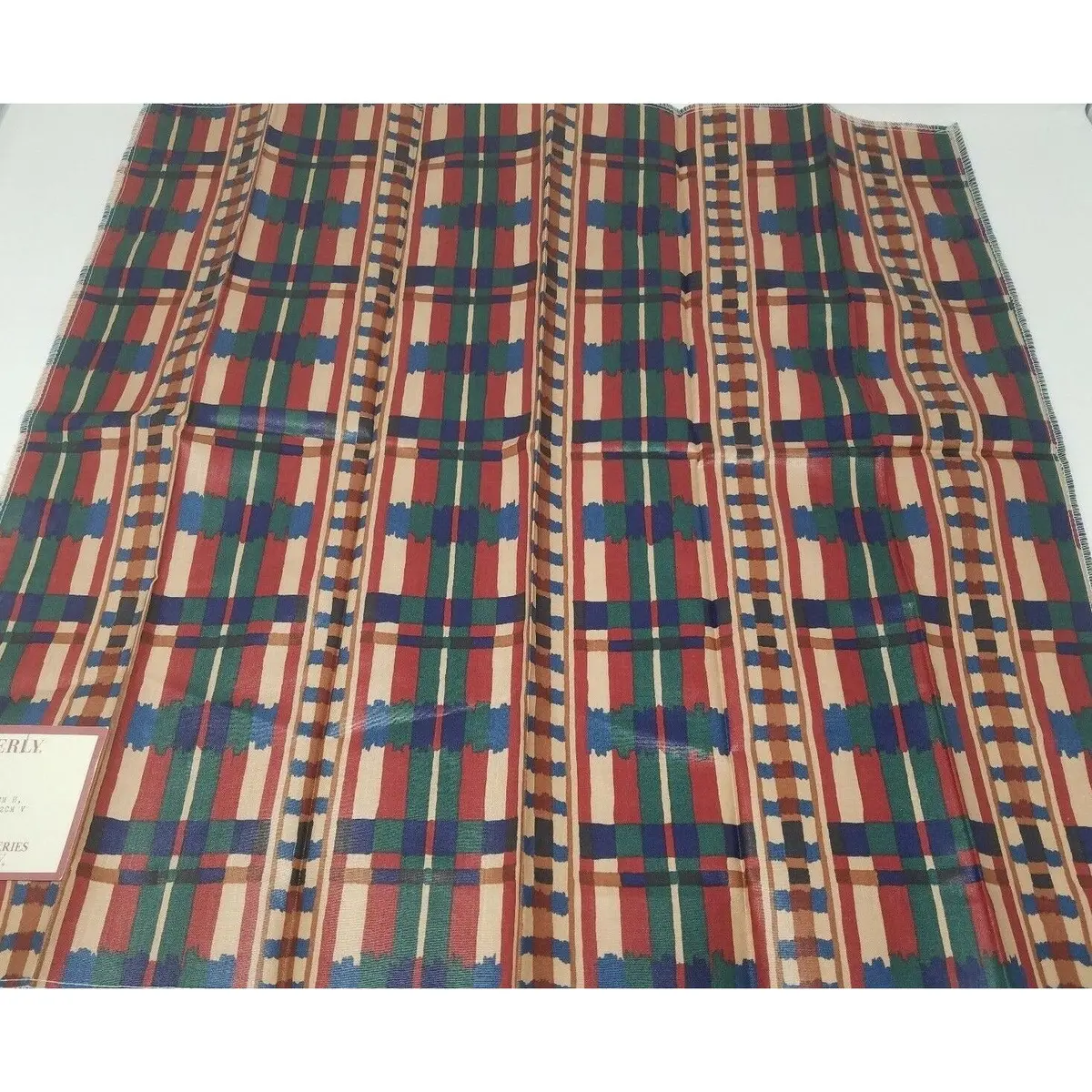 Waverly Oakhill Colonial Arts & Crafts Stripe Cotton Scotchguard Fabric Material 1
