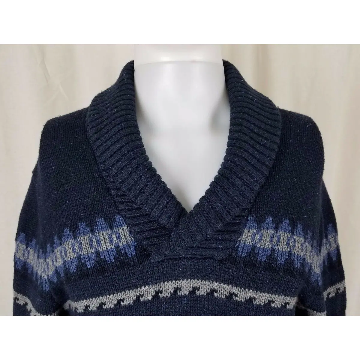 Banana Republic Knit Sweater Shawl Collar Pullover Henley Wool Mens S Nwt Slub 2