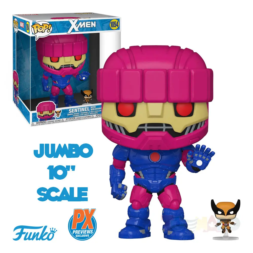 Funko Pop! Marvel #1054 X-Men: Sentinel With Wolverine Jumbo 10-Inch Vinyl Figure Px Exclusive 66636 Low Stock 1