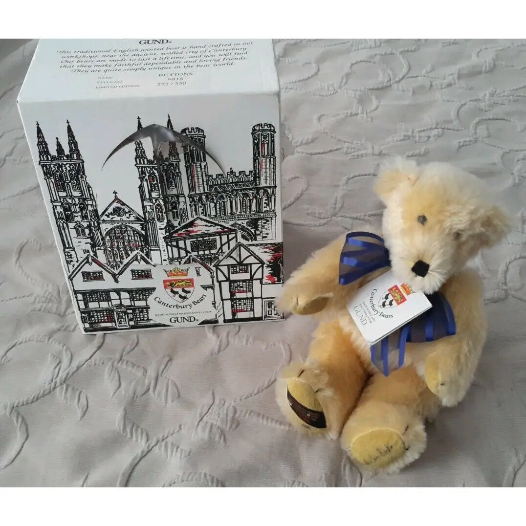Gund Canterbury Bears Buttons Limited Edition Numbered Signed Teddy England 1