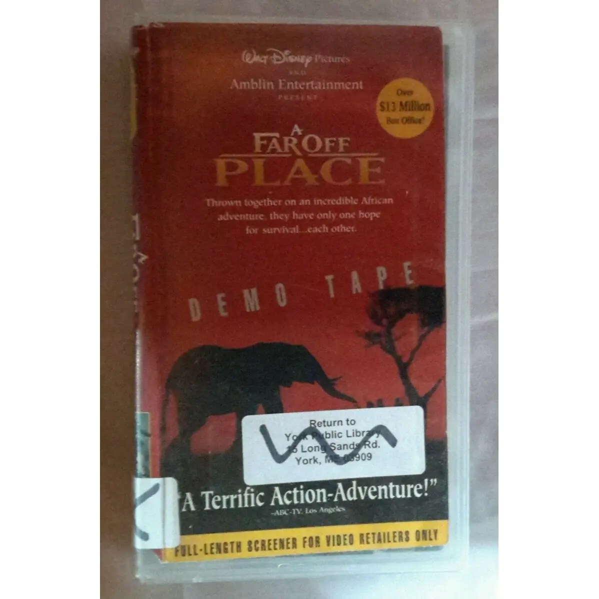 Walt Disney A Far Off Place Vhs Movie Demo Tape Hard Plastic Case Amblin 1